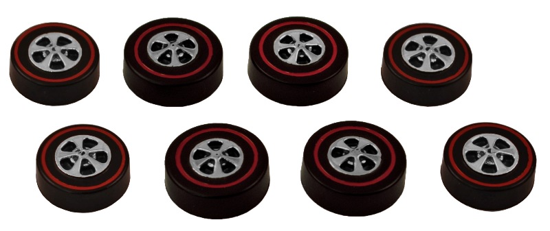 8 Cap Style Wheels - Original Bright Chrome Finish, 4 Large & 4 Medium Size