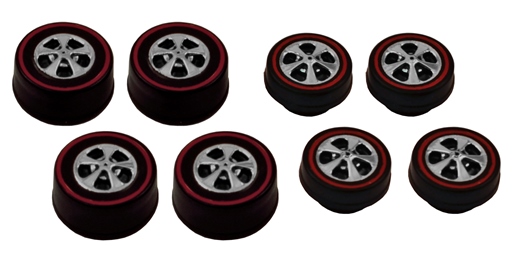 8 Hong Kong Bearing Style Wheels - Original Bright Chrome Finish, 4 Small & 4 Medium Size