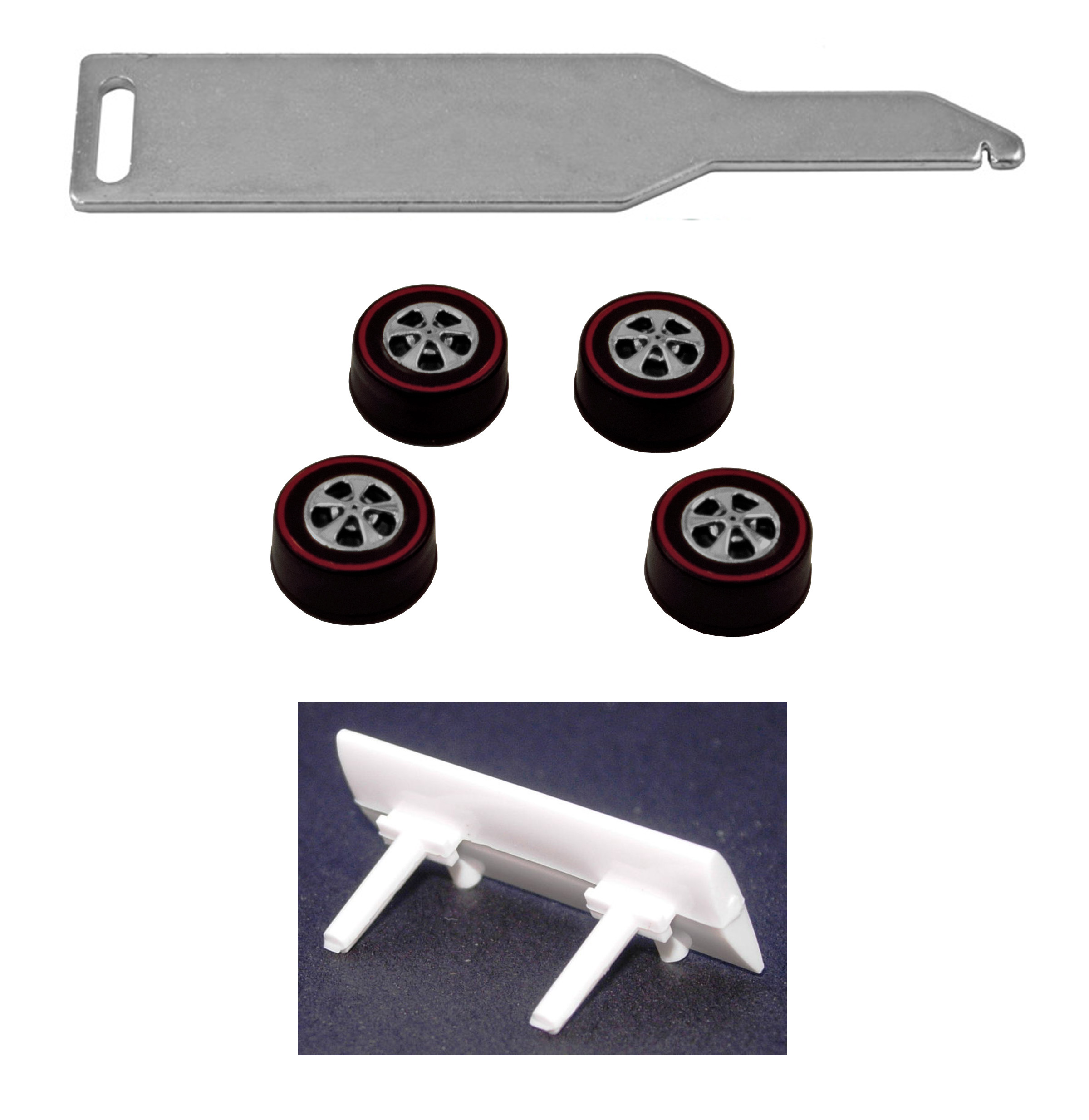 Chaparral 2G Tune-Up Kit: 4 Medium HK Bearing Wheels, 1 Wing, Tune-Up Tool